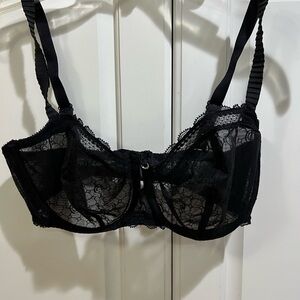 Chantelle Elegant Black Lace Bra Size 34DDD